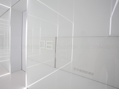 电梯厅过道使用的装饰海角短视频安装从铝单板替换成钢制海角短视频安装
